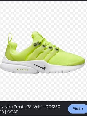 Nike Kids Neon Little Presto TD Volt Athletic Sneaker 2Y